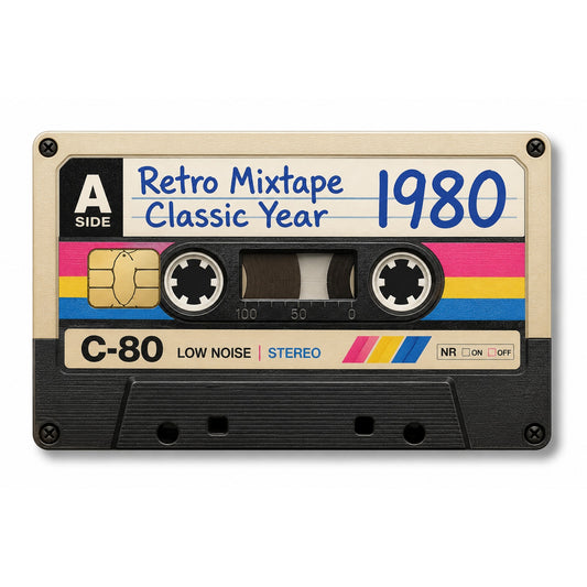 Retro Mixtape 1980 Credit Card Sticker Debit Skin Decal