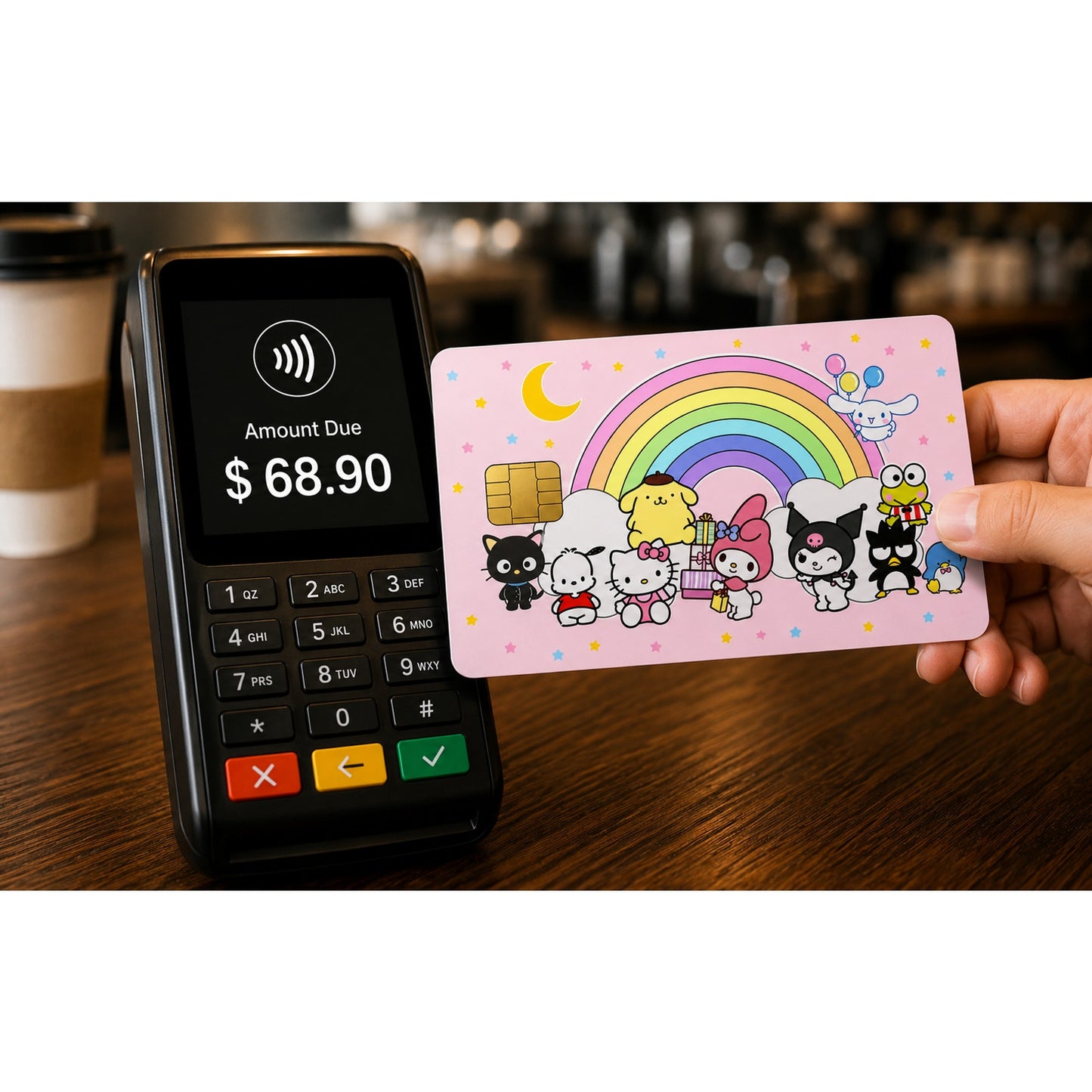 Sanrio Rainbow Friends Credit Card Skin Debit Card Vinyl Sticker Kawaii