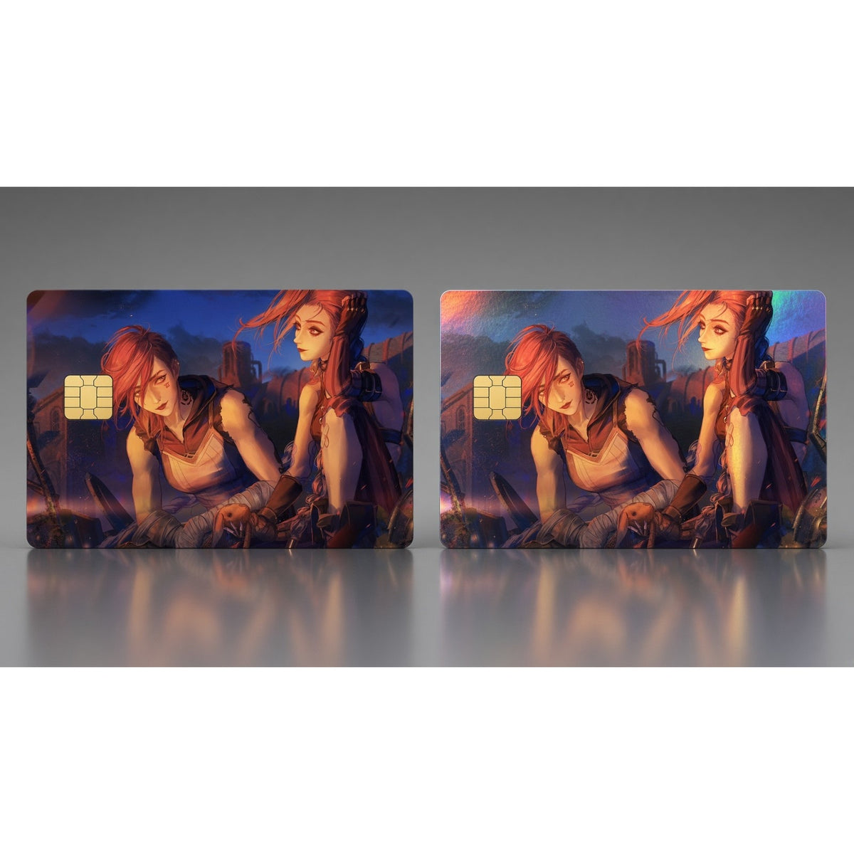Jinx & Vi Crimson Sunset League of Legends Debit Card Credit Card Skin