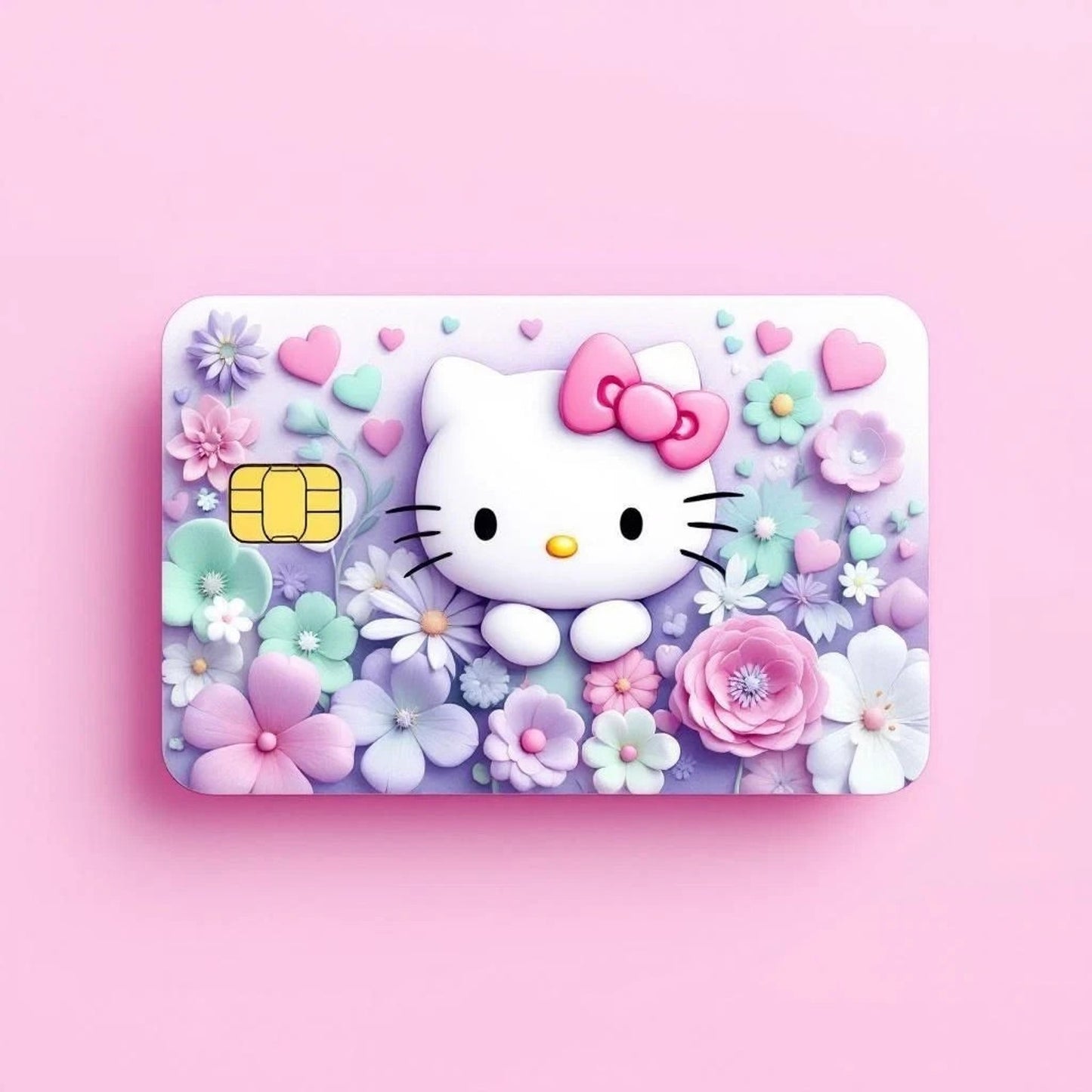 Hello Kitty White Pink Purple Green Debit Card Credit Card Skin Sticker Cover