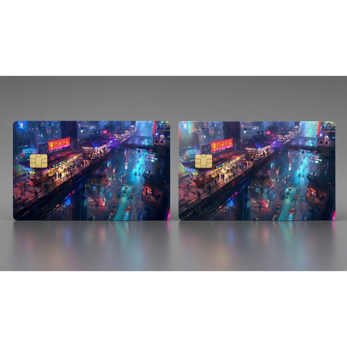 Neon Labyrinth City CyberPunk Debit Card Credit Card Skin