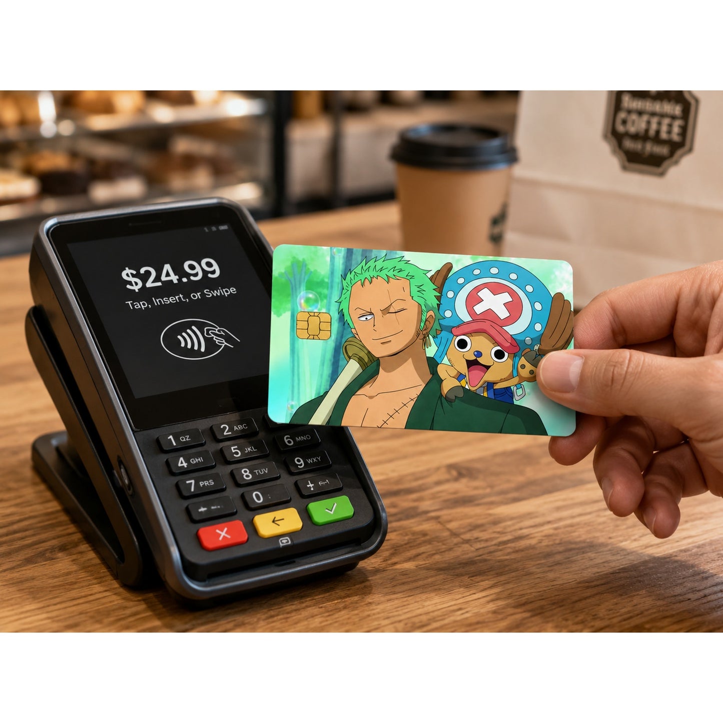 Cute One Piece Zoro Chopper Forest Scene Debit Card Credit Card Skin