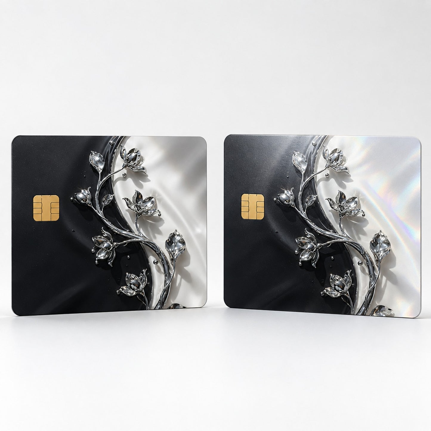 Silver Magnolia Luxury DesignDebit Card Credit Card Skin