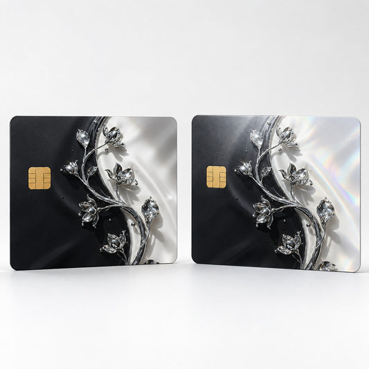 Silver Magnolia Luxury DesignDebit Card Credit Card Skin