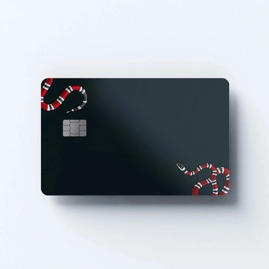 Credit Card Skin Stickers Red & Black Snake Card Skins Sticker Pack of 3 Skins