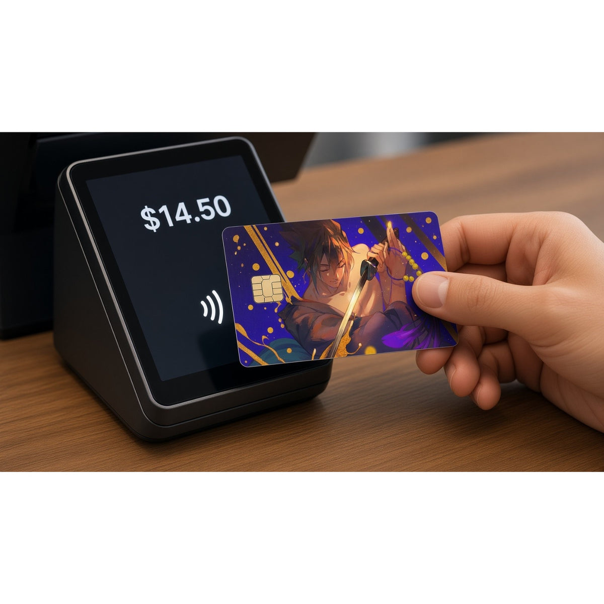 Naruto Sasuke Golden Eclipse Sword Credit Card Skin