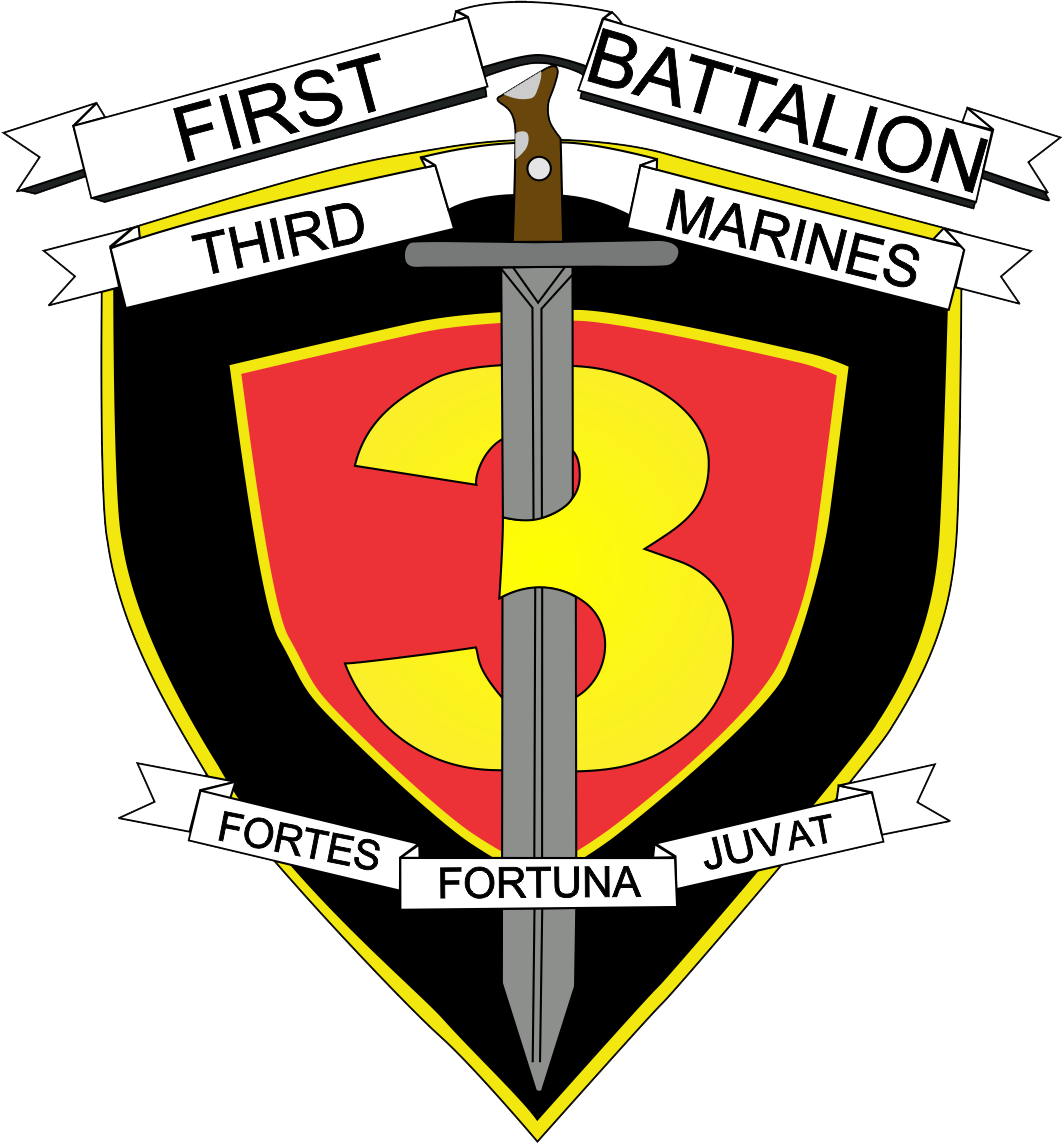 USMC 1st Battalion 3rd Marines Patch Lava Dogs U.S. Military vinyl decal for car, truck, window or laptop - DECALS OF AMERICA