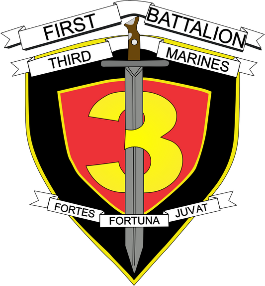 USMC 1st Battalion 3rd Marines Patch Lava Dogs U.S. Military vinyl decal for car, truck, window or laptop - DECALS OF AMERICA