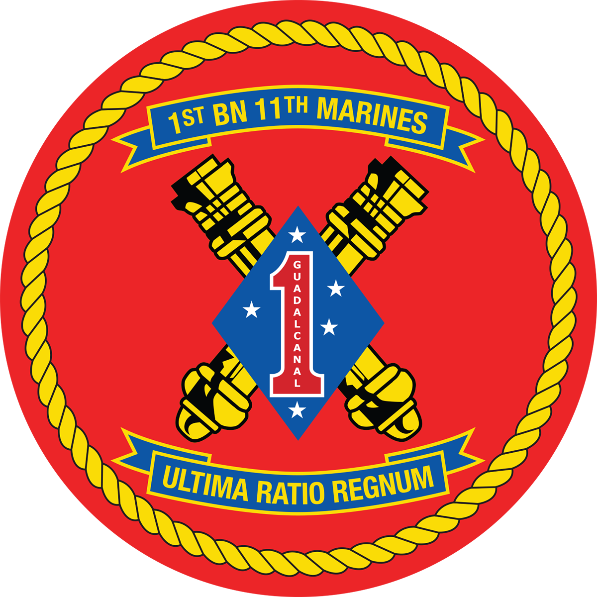 USMC 1st Battalion 11th Marine Insignia Patch vinyl decal for car, truck, window or laptop U.S. Marine Military