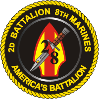 USMC 2nd Battalion 8th Marines Patch U.S. Military vinyl decal for car, truck, window or laptop