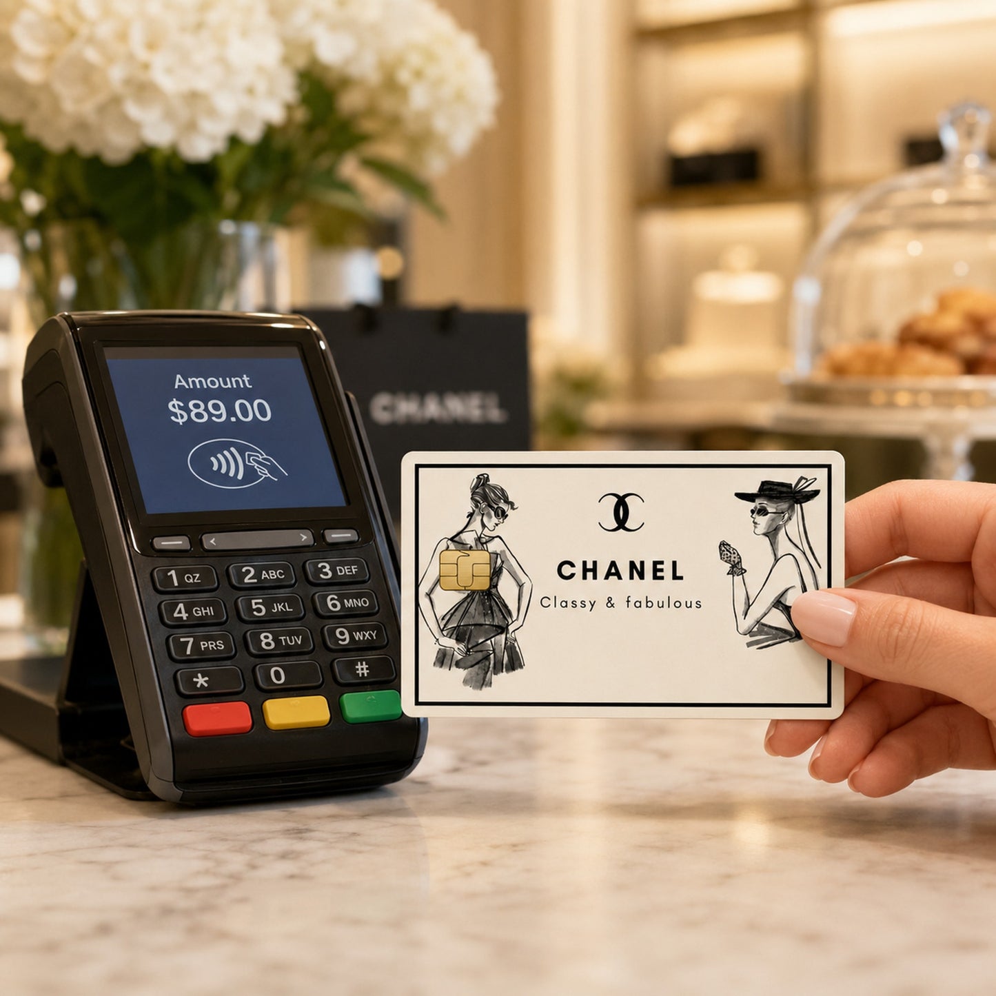 2D Monochrome Fashion Atelier Luxury Designer Brand Debit Card Credit Card Skin