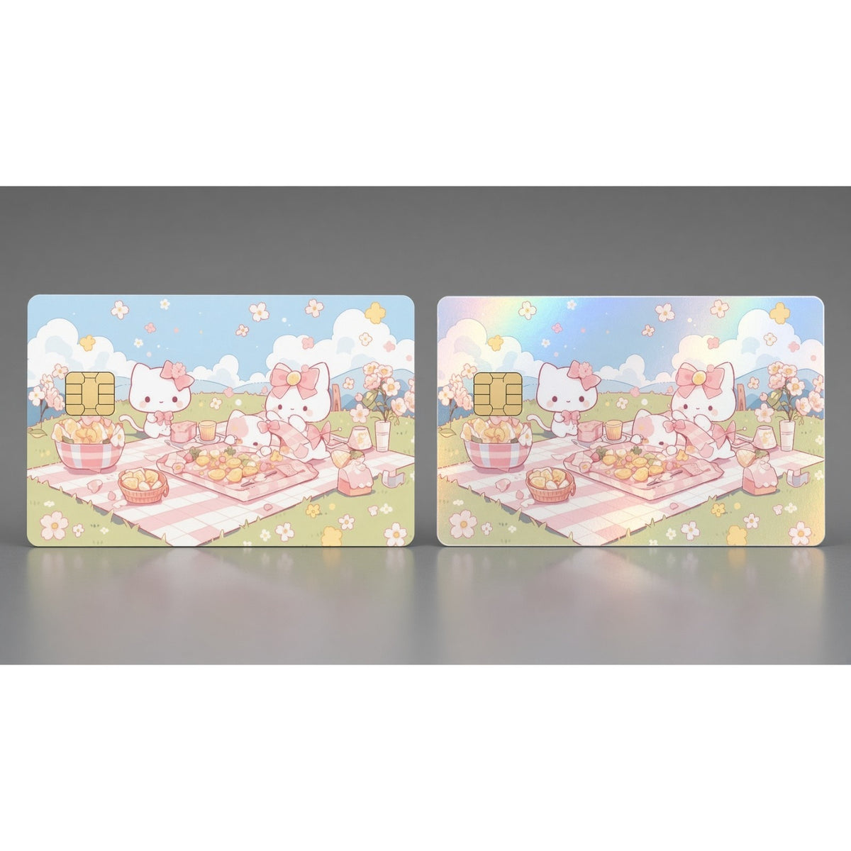 Pastel Picnic Cat Cute Kawaii Debit Card Credit Card Skin