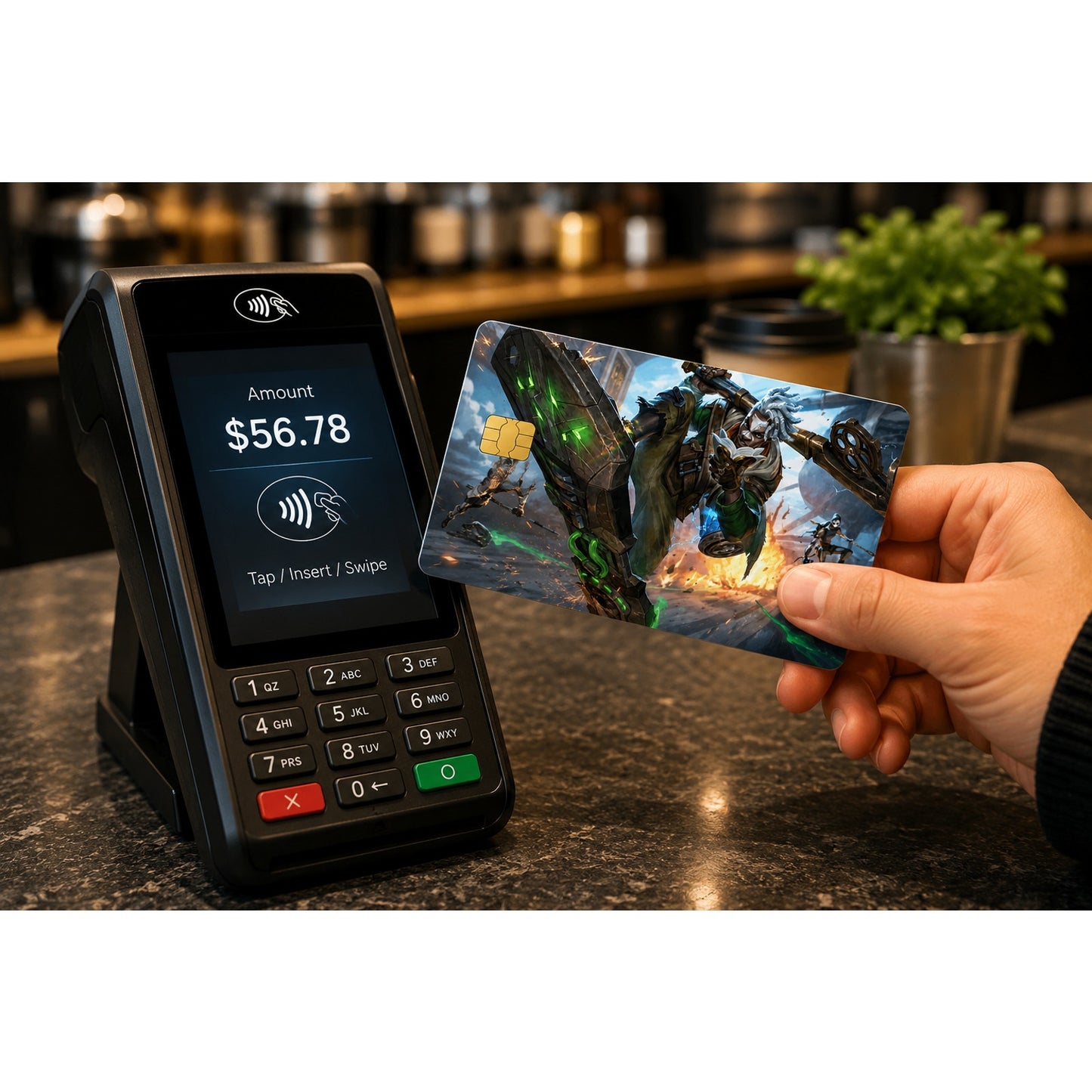 Charging in Battle Arcane Ekko League of Legends Debit Card Credit Card Skin