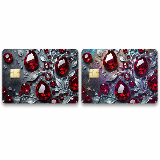 Rubies and Silver Royal Bloom Luxury Design Debit Card Credit Card Skin
