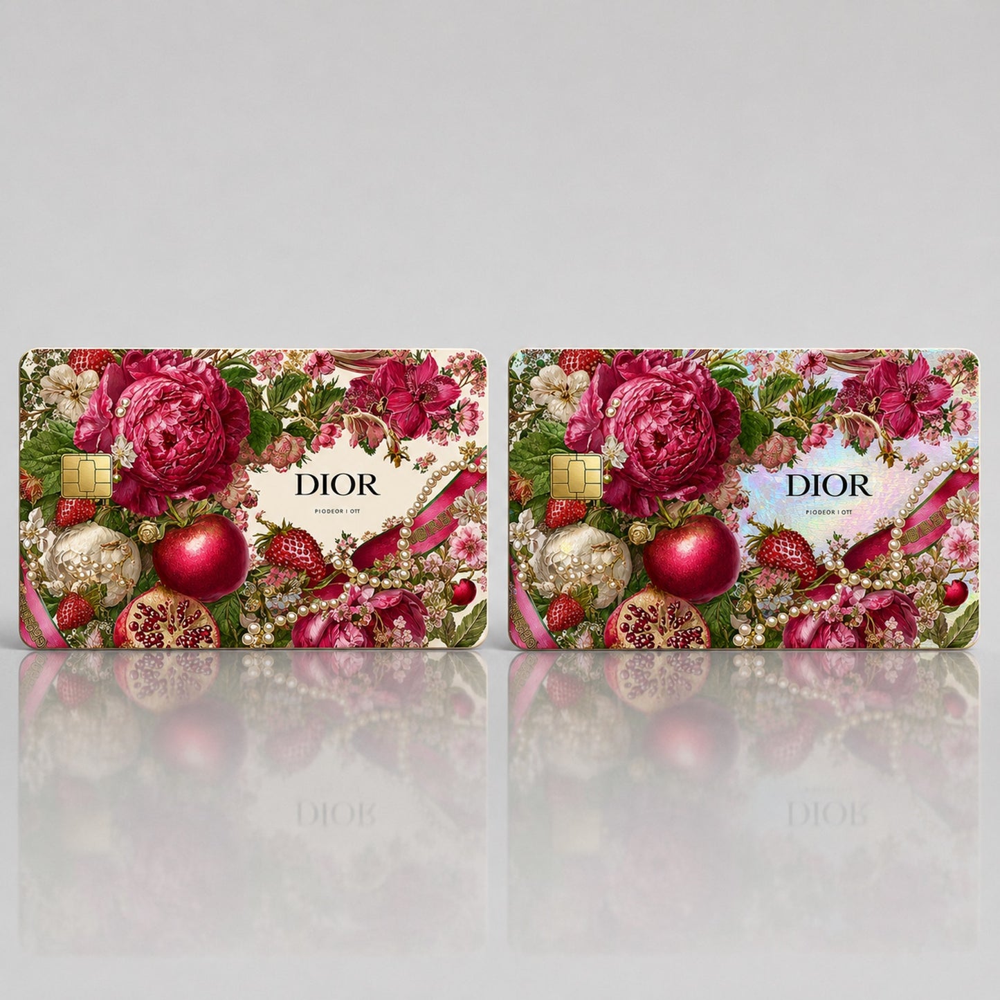 Crimson Floral Abundance Luxury Designer Brand Debit Card Credit Card Skin