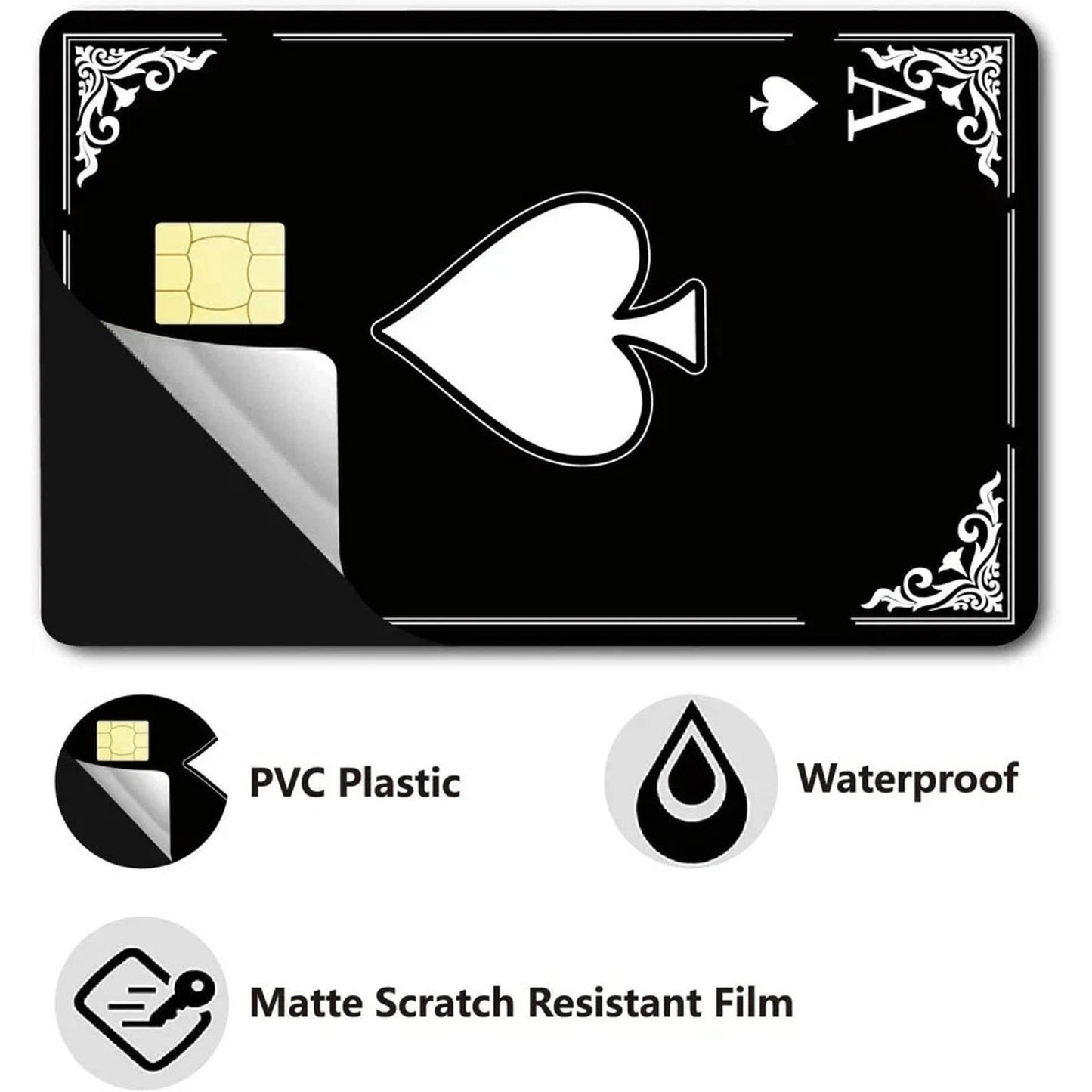 Ace of Spades Credit Card Skin Minimalist Playing Card Debit Decal