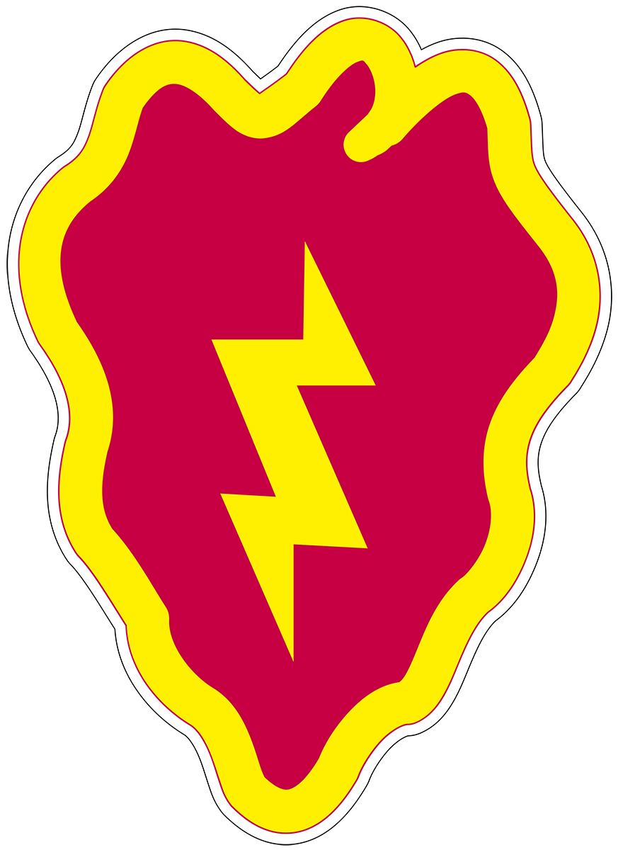 25th Infantry Division Patch Tropic Lightning U.S. Army Military vinyl decal for car, truck, window or laptop - DECALS OF AMERICA