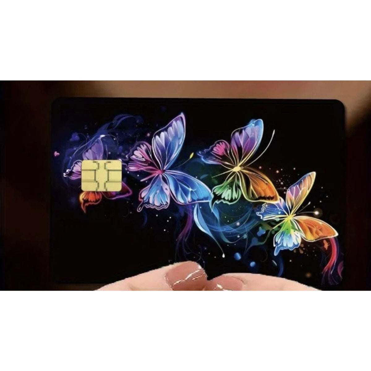 Black Neon Butterfly Credit Debit Bank Card Sticker Skin Vinyl Decal