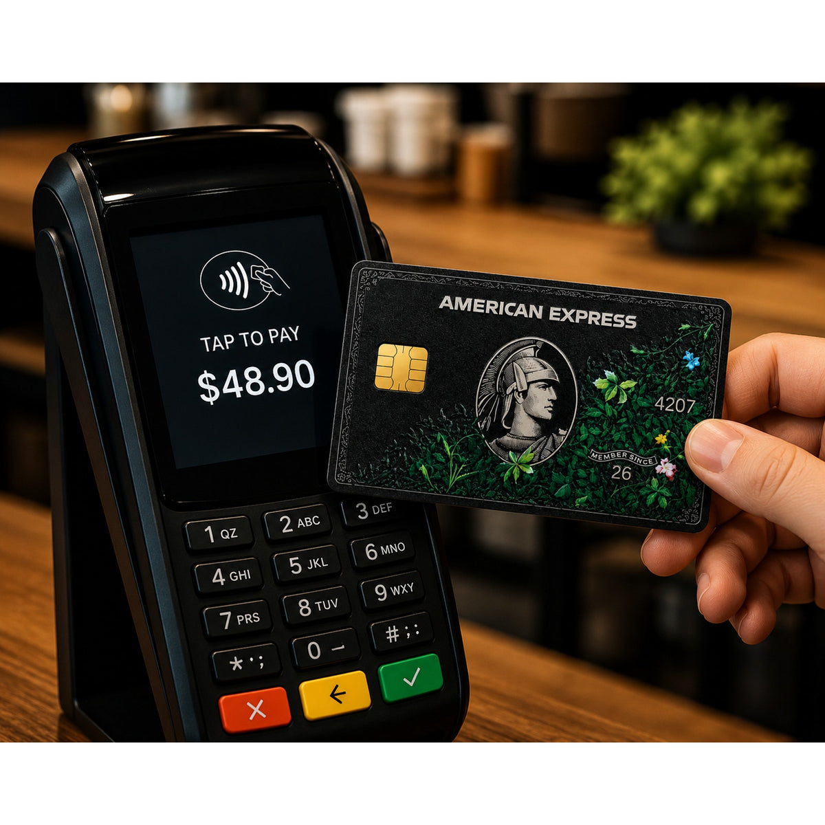 AMEX Black Centurion Botanical Floral Credit Card Skin