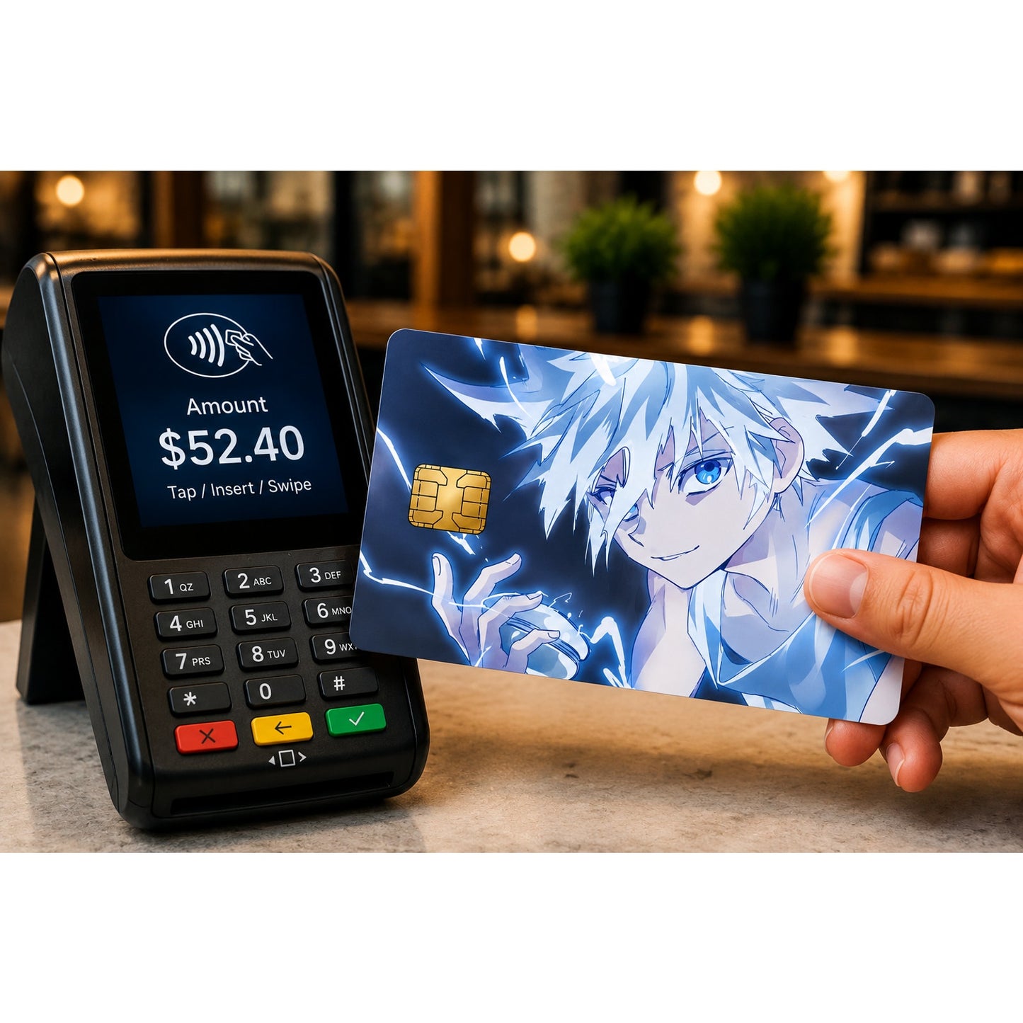 Channeling Electric Aura Killua HunterXHunter Debit Card Credit Card Skin