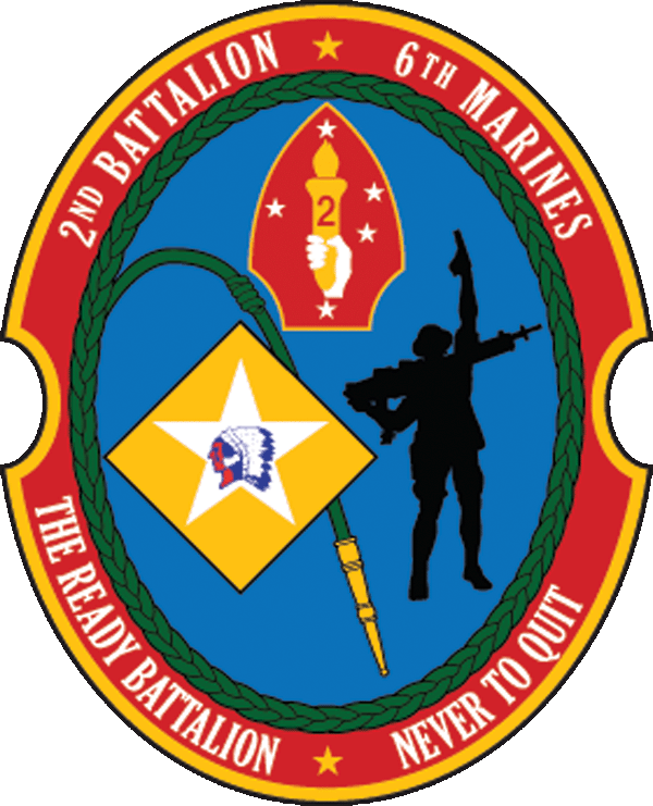 USMC 2nd Battalion 6th Marines Patch U.S. Military vinyl decal for car, truck, window or laptop - DECALS OF AMERICA