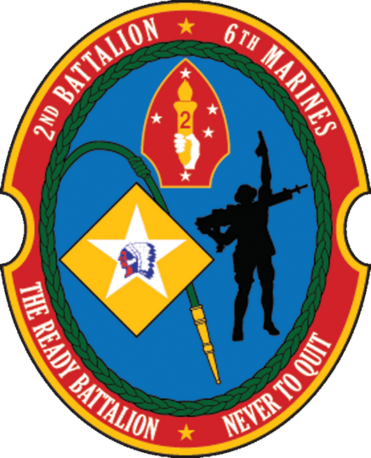 USMC 2nd Battalion 6th Marines Patch U.S. Military vinyl decal for car, truck, window or laptop - DECALS OF AMERICA