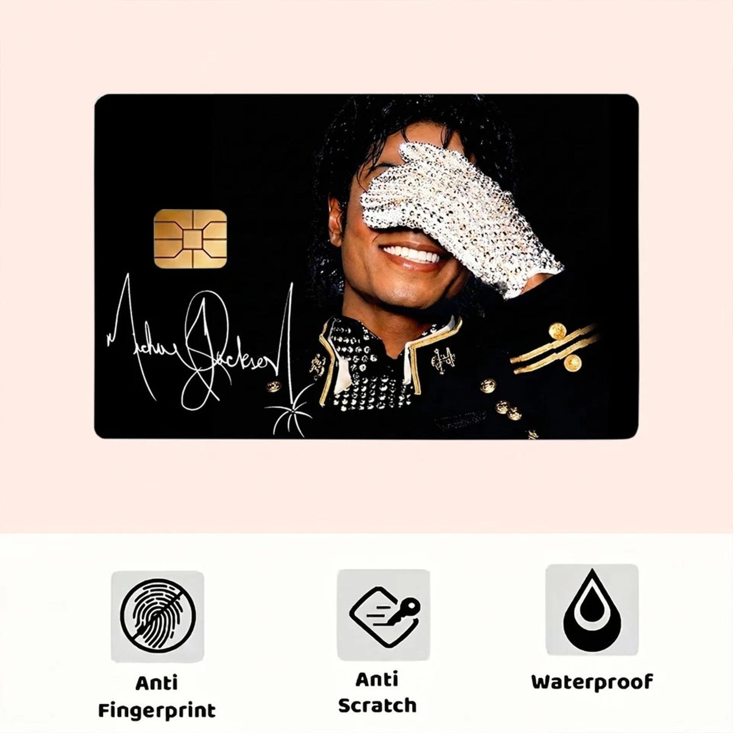 "King of Pop MJ Legend Credit Card Skin Anime Debit Card Vinyl Sticker