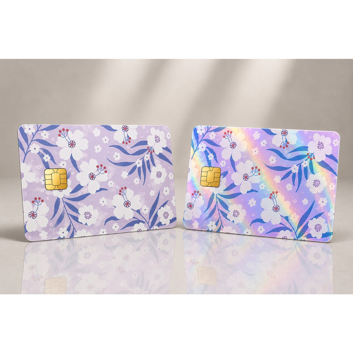 Lavender Floral Credit Card Skin White Flower Debit Card Sticker