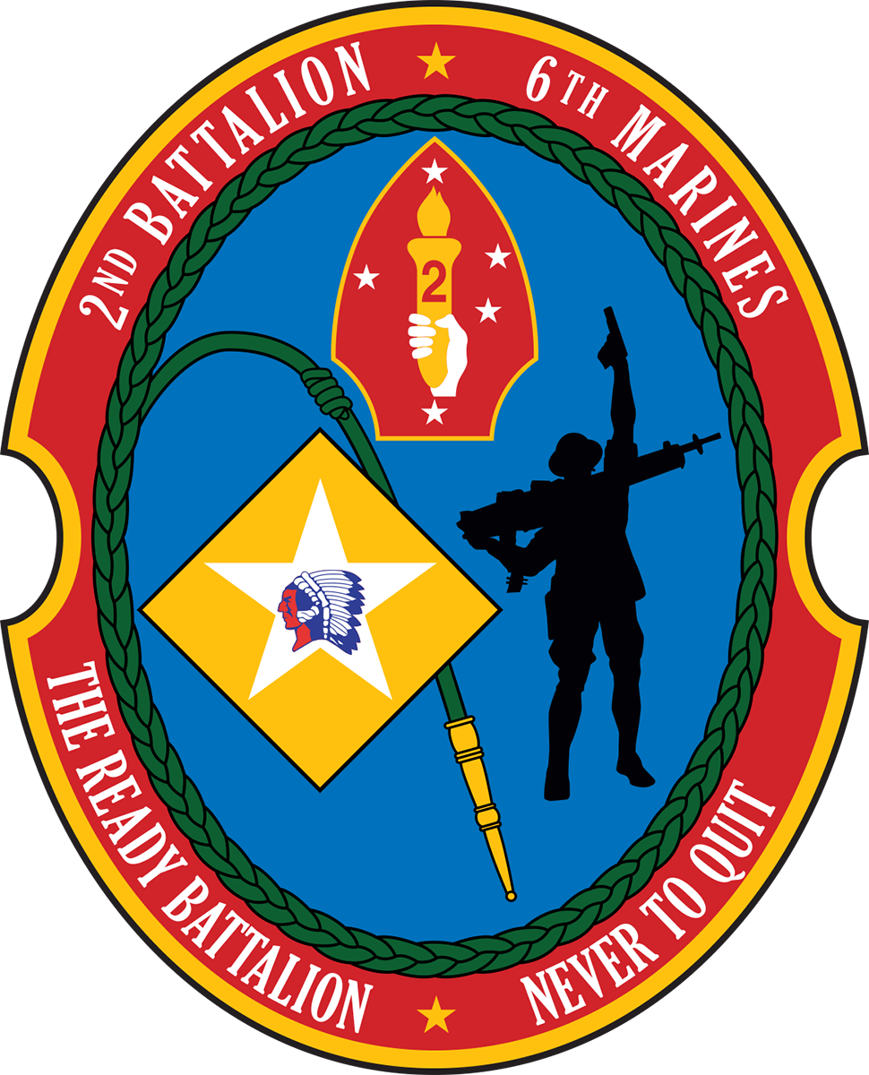 USMC 2nd Battalion 6th Marine Insignia Patch vinyl decal for car, truck, window or laptop U.S. Marine Military