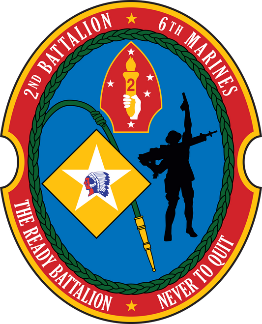 USMC 2nd Battalion 6th Marine Insignia Patch vinyl decal for car, truck, window or laptop U.S. Marine Military