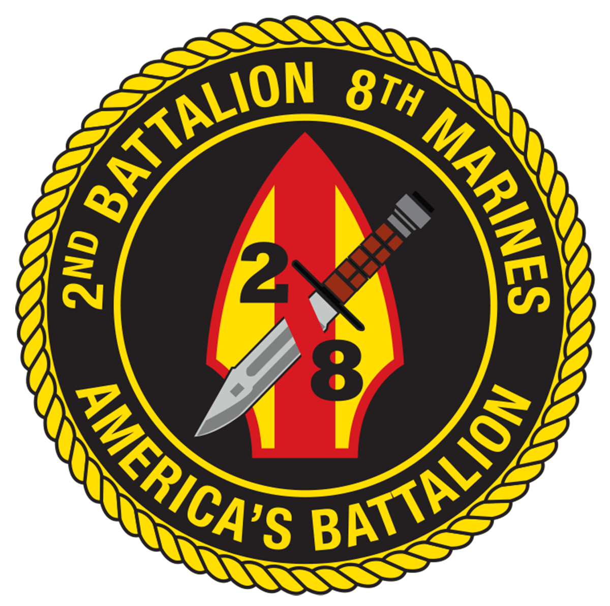 USMC 2nd Battalion 8th Marine Insignia Patch vinyl decal for car, truck, window or laptop U.S. Marine Military