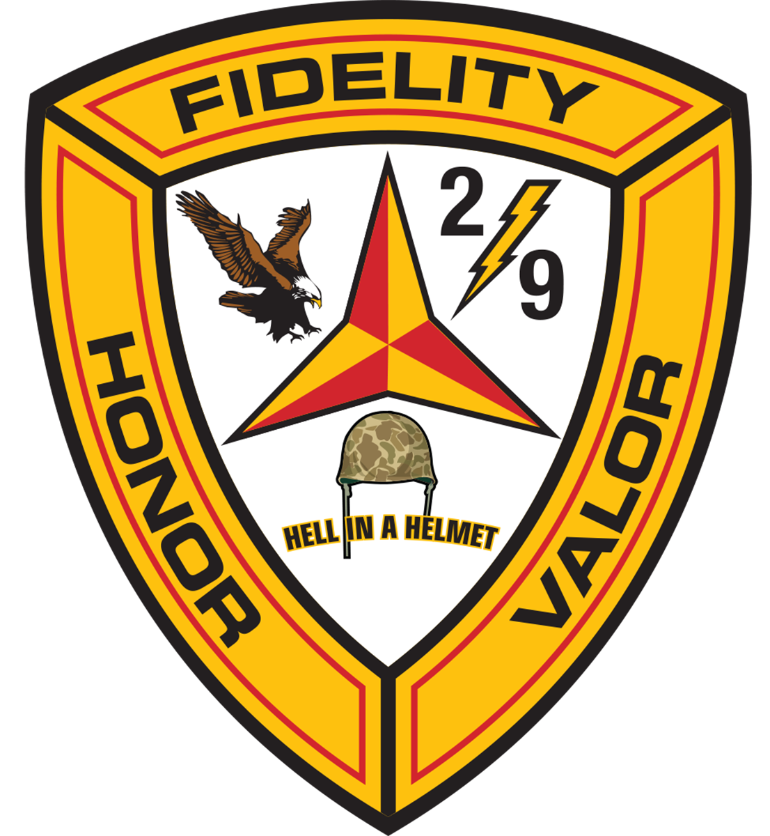 USMC 2nd Battalion 9th Marine Insignia Patch vinyl decal for car, truck, window or laptop U.S. Marine Military