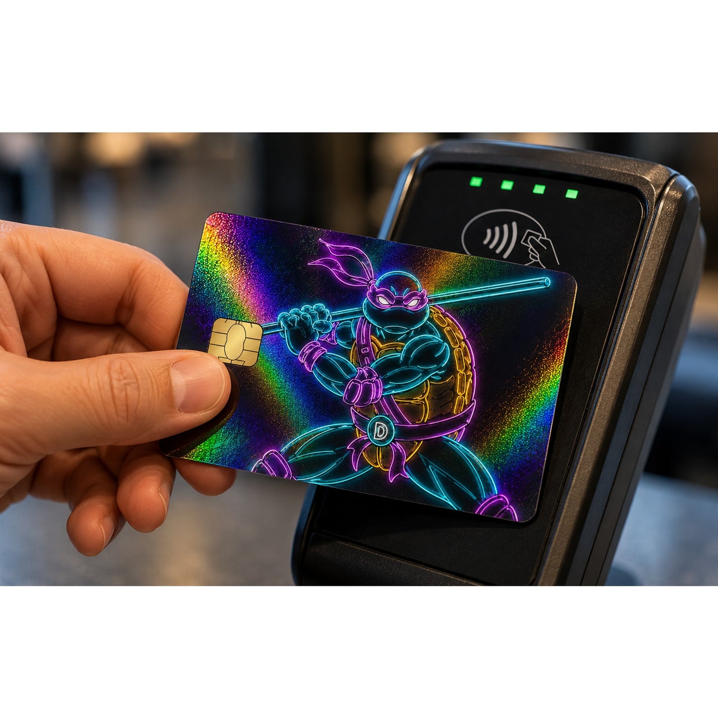 Teenage Mutant Ninja Turtles Neon Credit Debit Card Skin Sticker Donatello