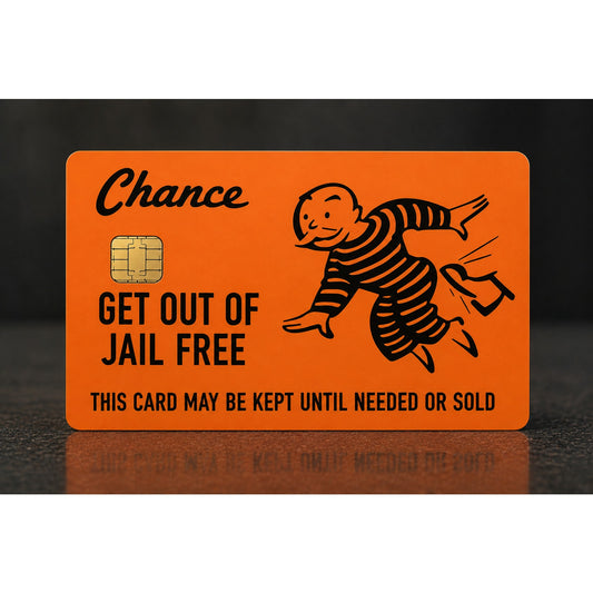 Get Out Of Jail FREE Credit Card Skin, Debit Card Covering