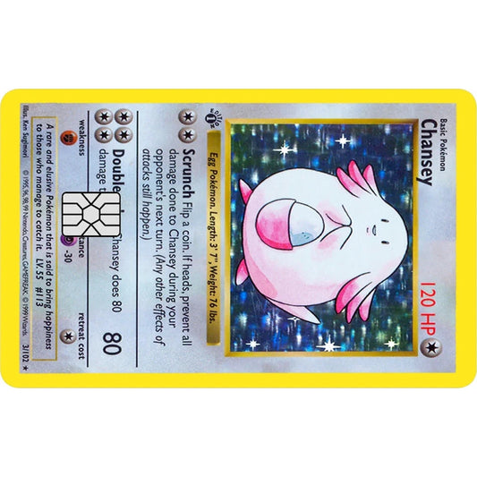 Chansey Pokémonster Card Collection Credit Card Skin Wrap Decal Pre-Cut Sticker
