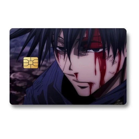 Anime Jujutsu Kaisen Megumi Fushiguro Beat Up Credit Card Cover Vinyl Skin Stick