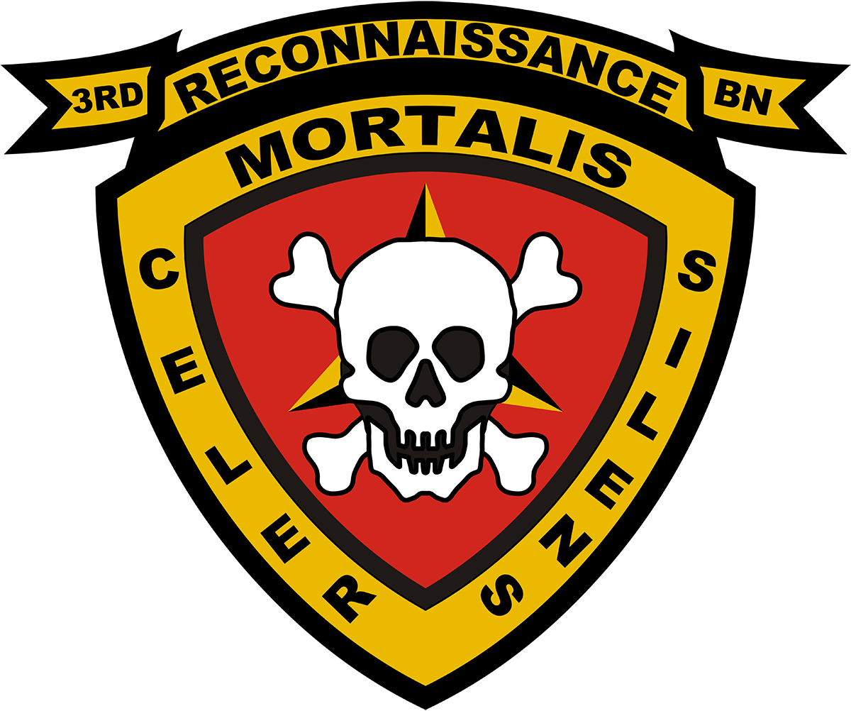 USMC 3rd Recon Battalion Insignia Patch vinyl decal for car, truck, window or laptop U.S. Marine Military