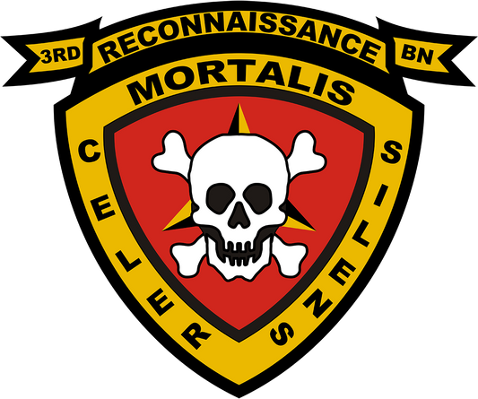 USMC 3rd Recon Battalion Insignia Patch vinyl decal for car, truck, window or laptop U.S. Marine Military