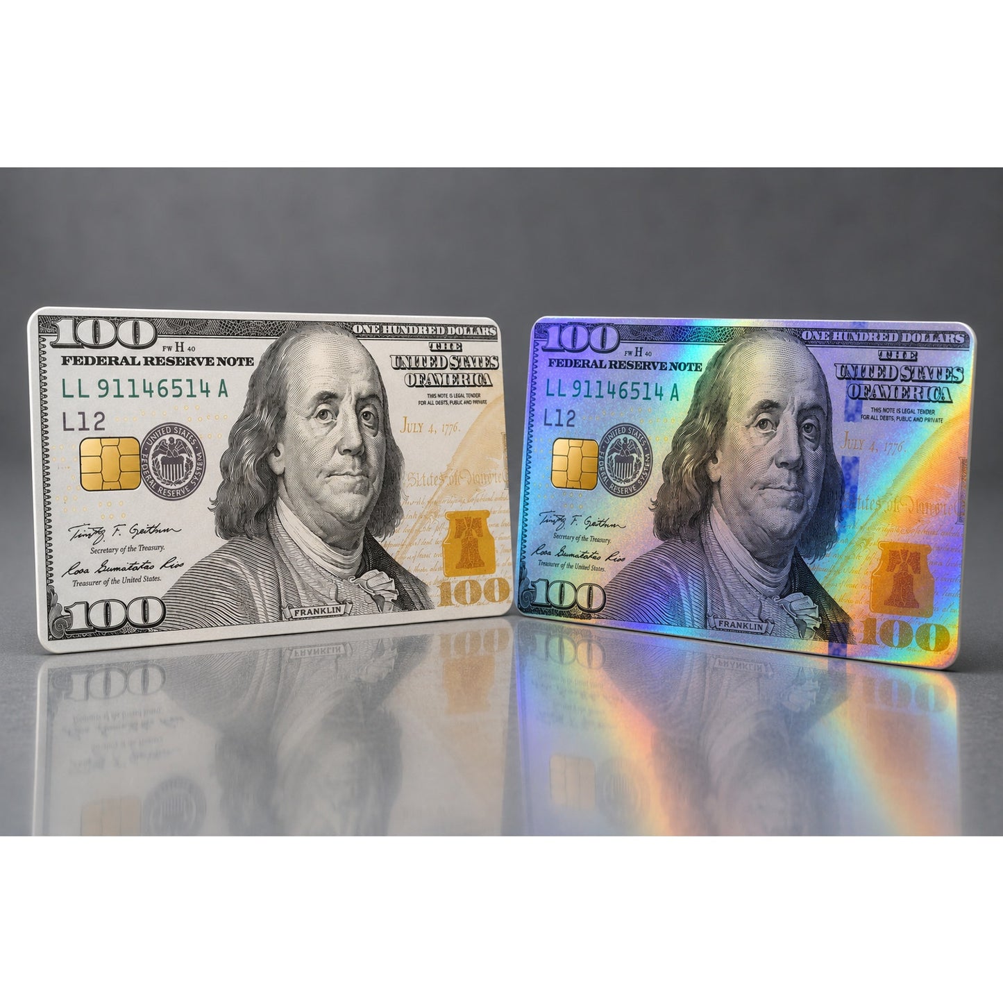 100 Dollars Bill Banknote Credit Card Skin Funny Debit Card Vinyl Sticker
