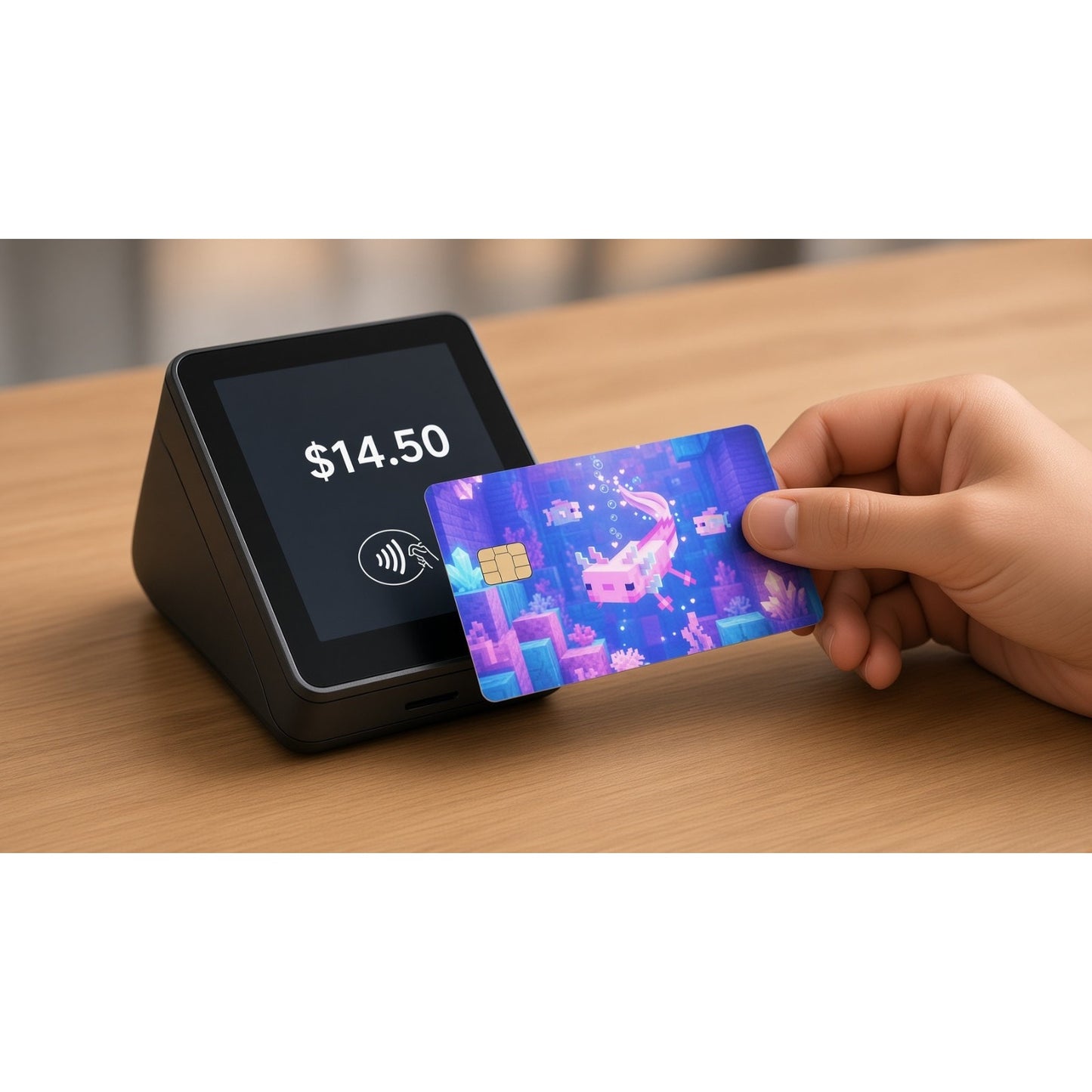 Axolotl of the Lush Caves Minecraft Debit Card Credit Card Skin