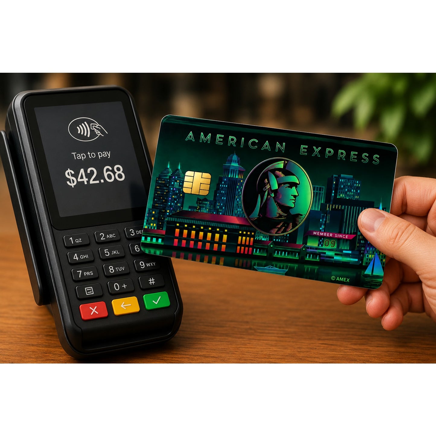 Amex Neon Green Cyberpunk Credit Card Skin Debit Card Vinyl Sticker Wrap