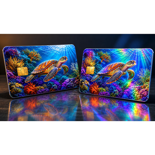Vibrant Sea Turtle Art Debit Card Credit Card Skin Sticker Decal