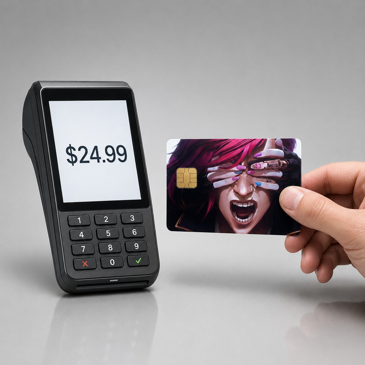 Vi's Helpless Anguish League of Legends Debit Card Credit Card Skin
