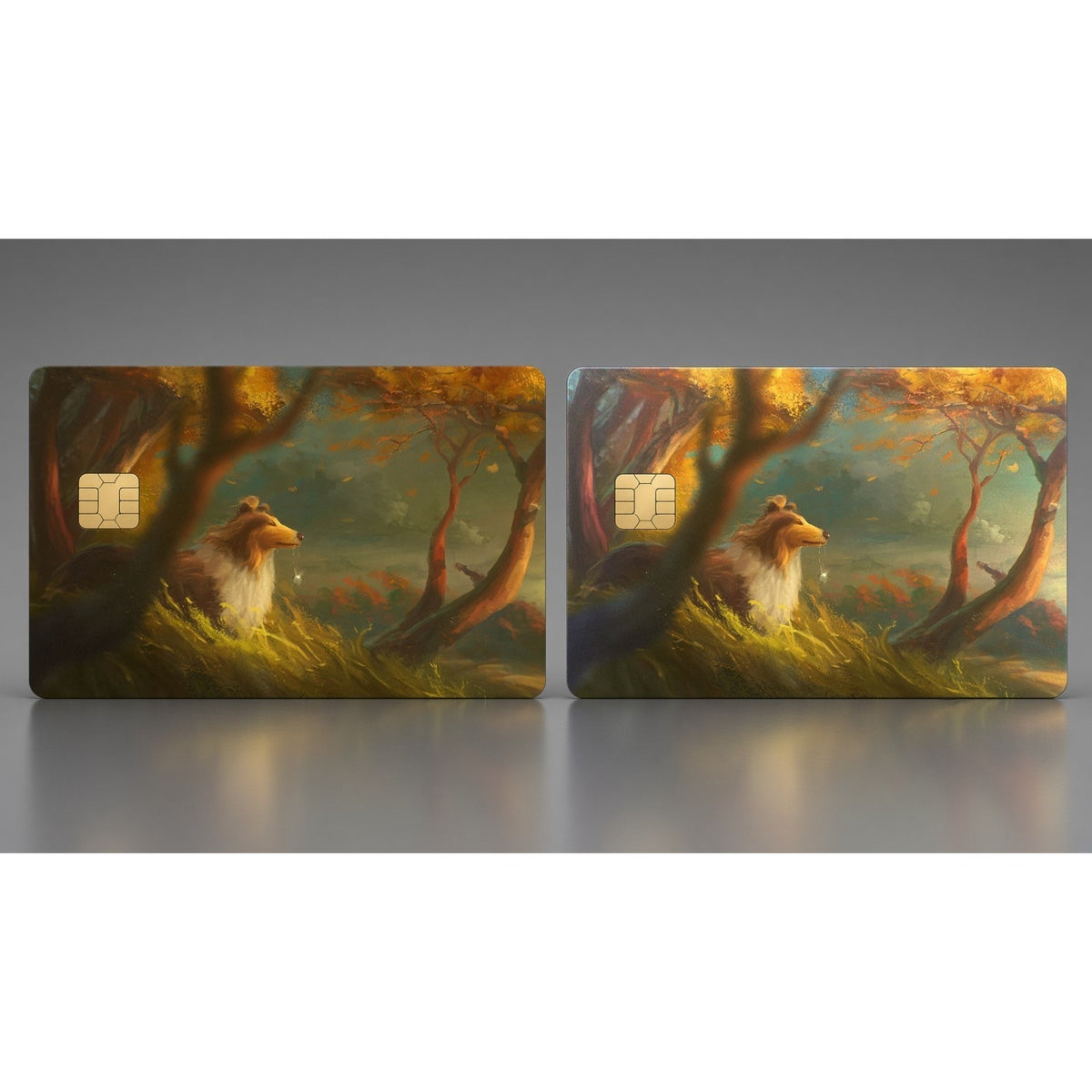 Collie Autumn Woods Dog Puppy Debit Card Credit Card Skin