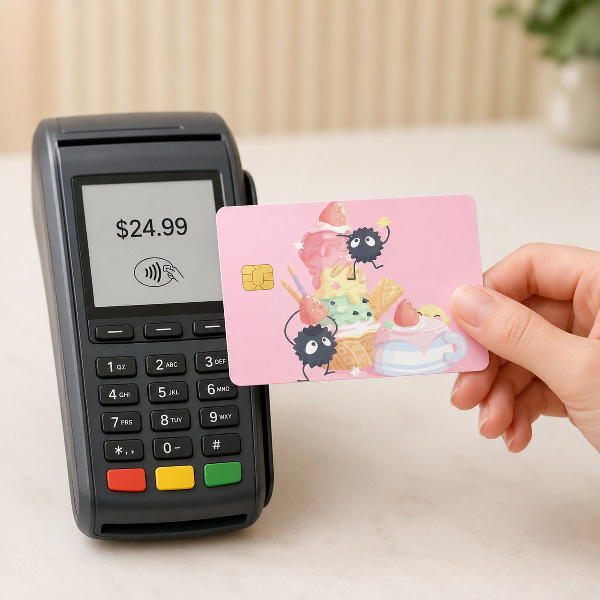 Susuwatari Pastel Ice Cream Feast Ghibli Studio Debit Card Credit Card Skin