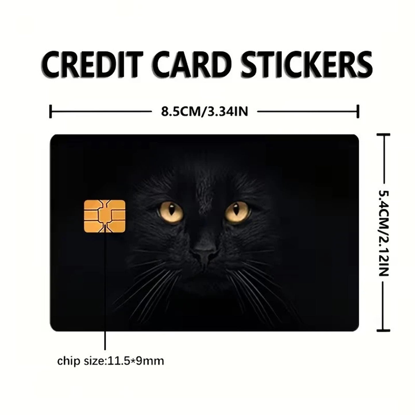 Black Cat Yellow Eyes Credit Card Skin Gothic Vinyl Card Sticker