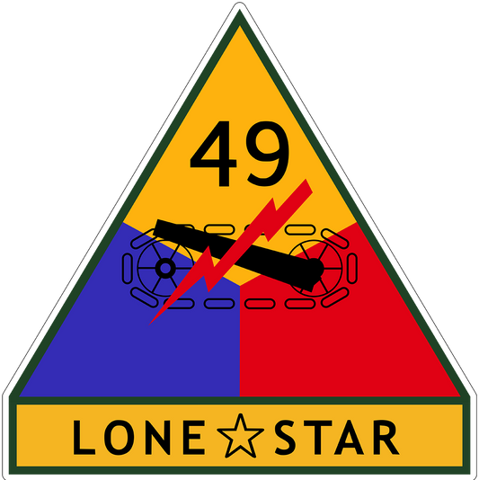 49th Armored Division Patch Lone Star U.S. Army Military vinyl decal for car, truck, window or laptop - DECALS OF AMERICA