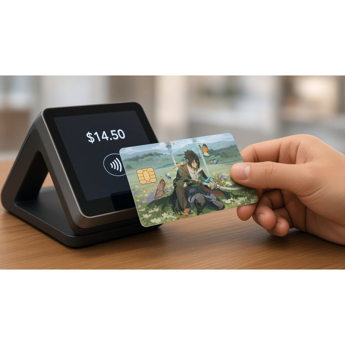 Naruto Sasuke Peaceful Meadow Sword Credit Card Skin