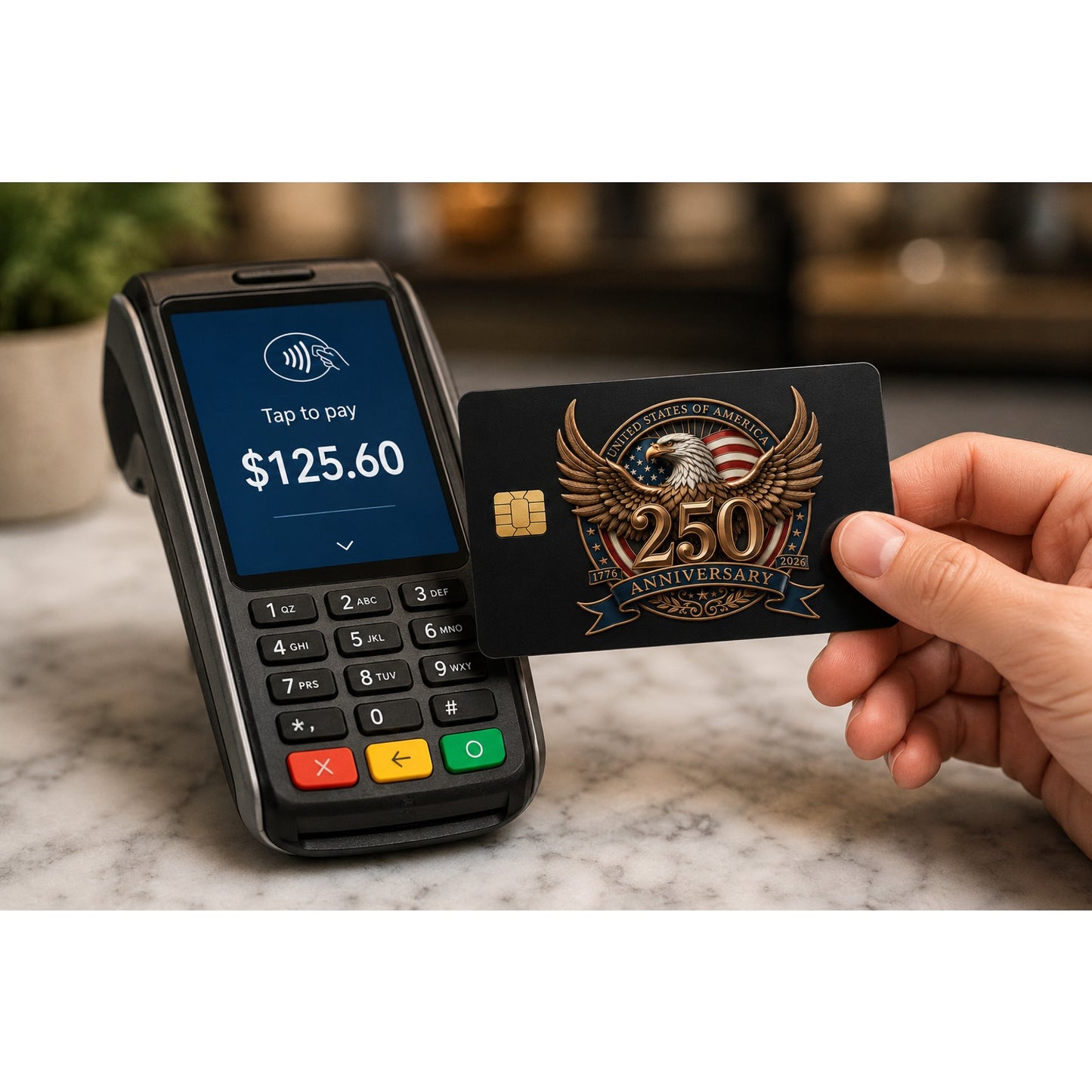 USA 250 Years Patriotic Eagle Emblem Debit Card Credit Card Skin Vinyl Sticker