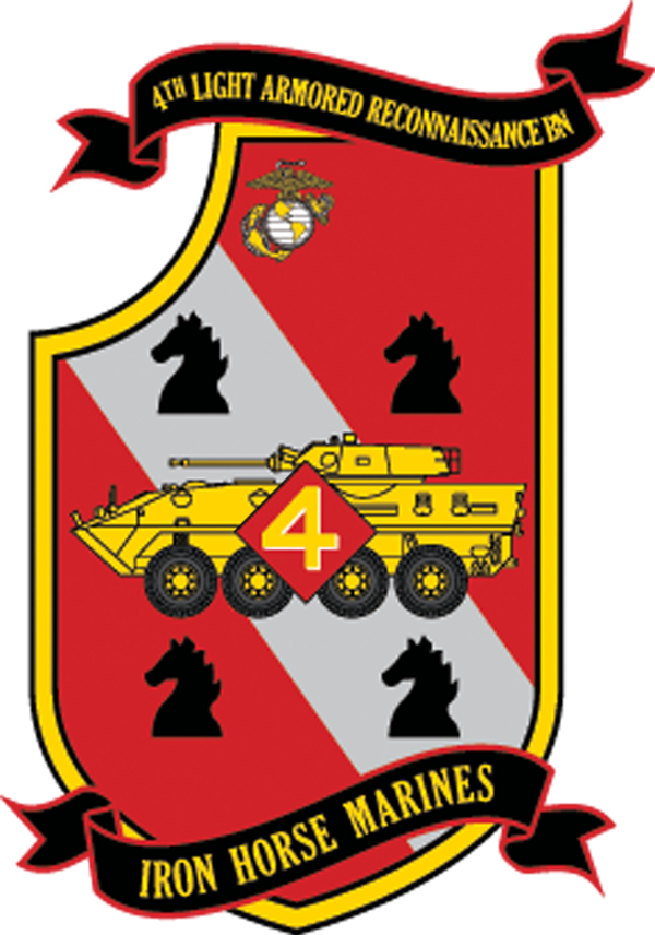 USMC 4th Light Armored Reconnaissance Battalion Marines Patch U.S. Military vinyl decal for car, truck, window or laptop